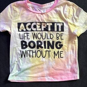 SHEIN Kids Colorful Tie-Dye Tee - Pink and Yellow